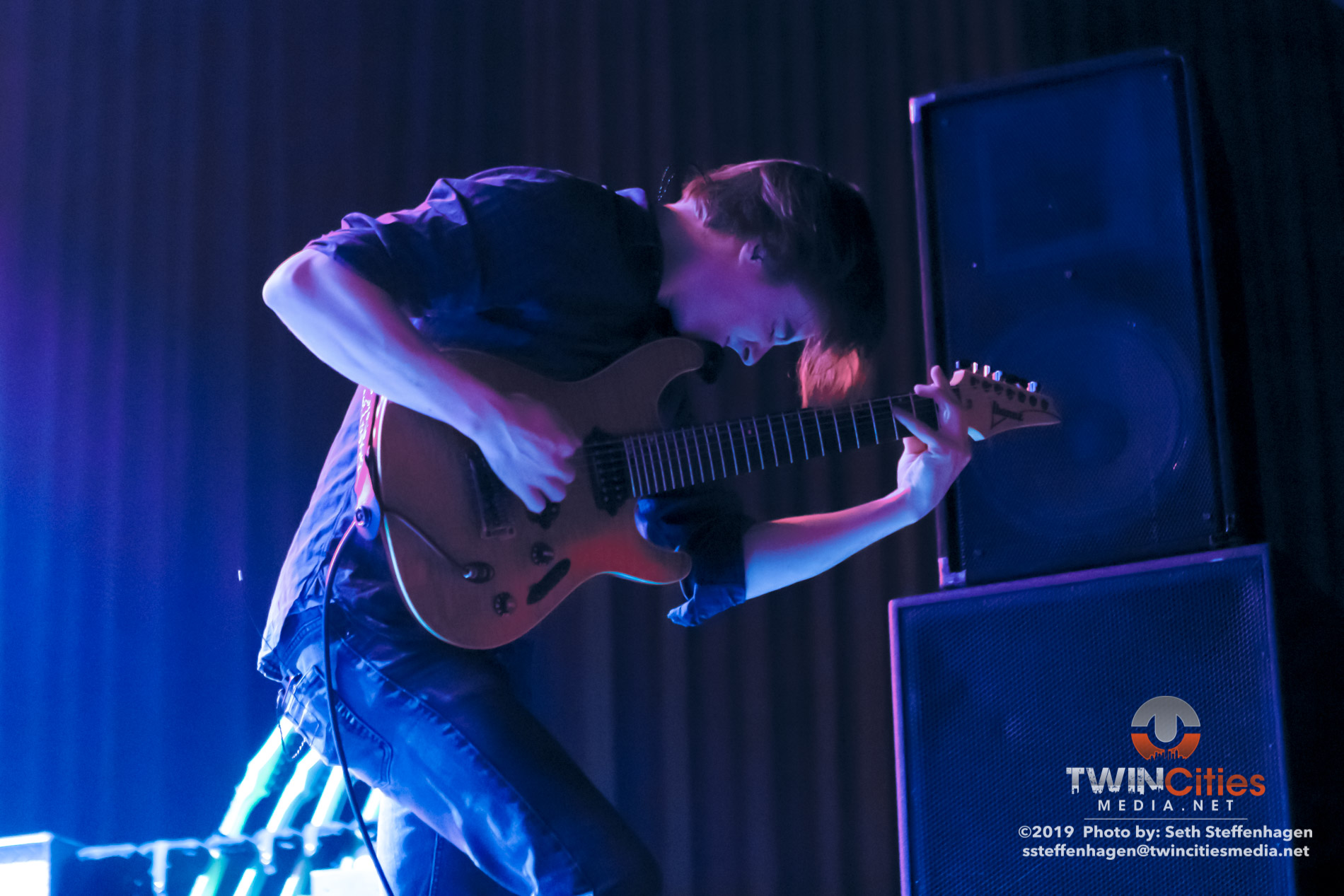 May 15, 2019 - Minneapolis, Minnesota, United States -  The Contortionist live in concert at the Skyway Theatre opening for Animals As Leaders.

(Photo by Seth Steffenhagen/Steffenhagen Photography)