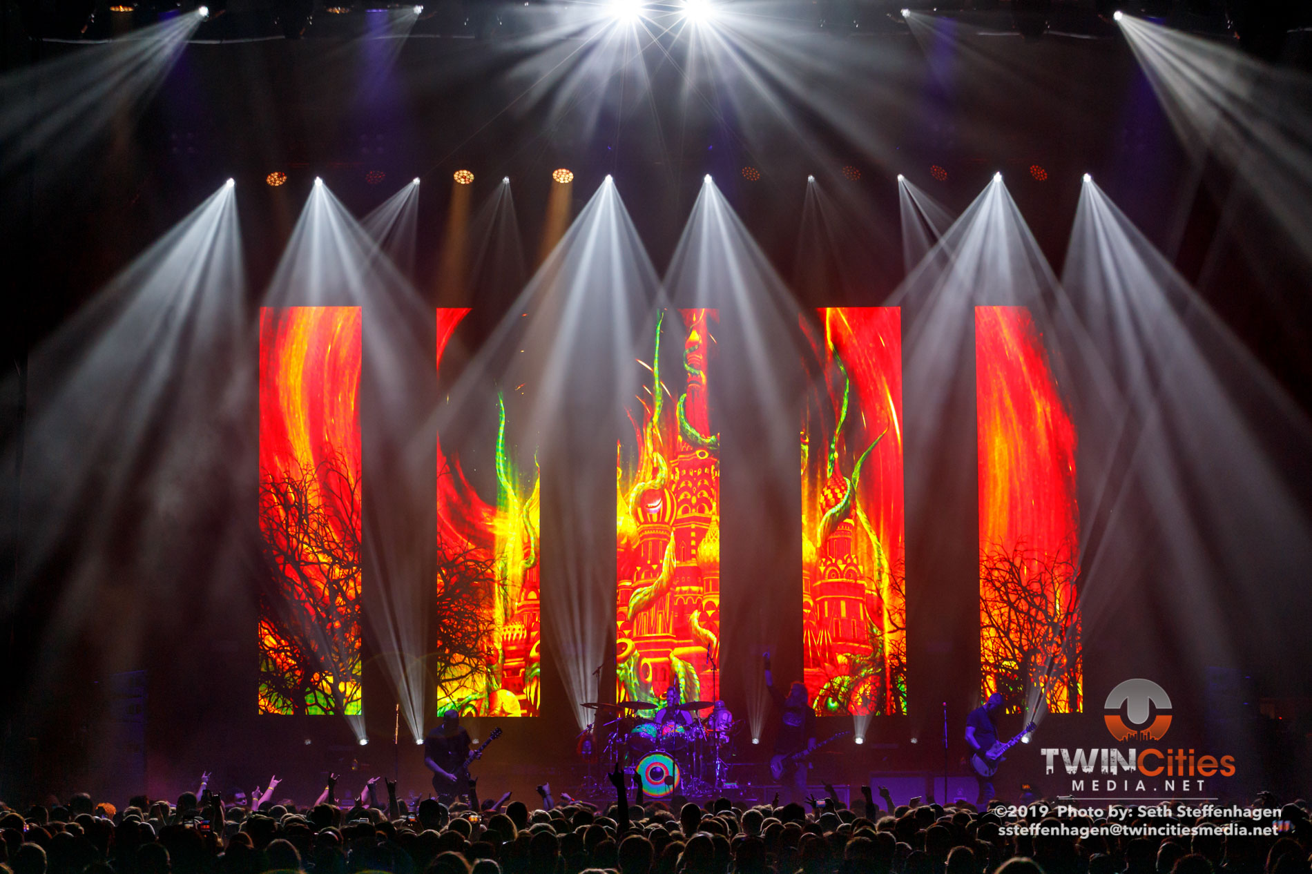 June 15, 2019 - Minneapolis, Minnesota, United States - Mastodon live in concert at The Armory along with Coheed & Cambria and Every Time I Die.(Photo by Seth Steffenhagen/Steffenhagen Photography)